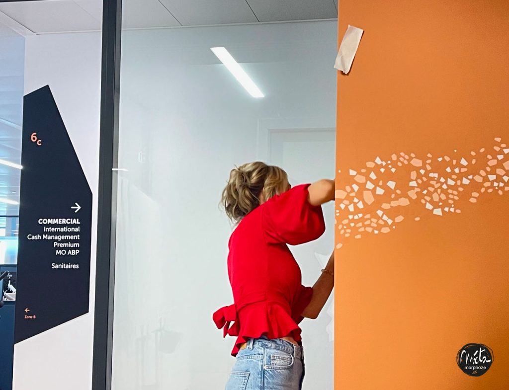 Fresque Peinte à la Main - bureau salle de reunion