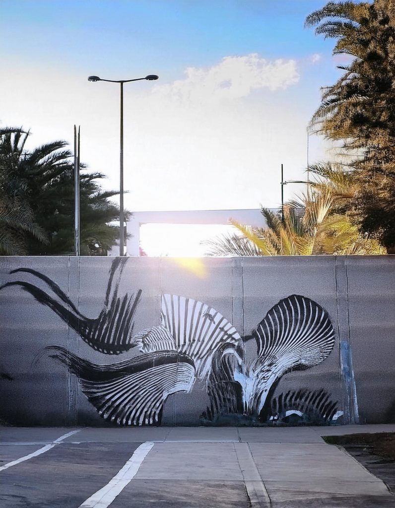 art mural monochrome