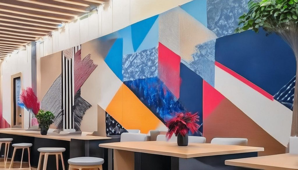 Colorful wall mural